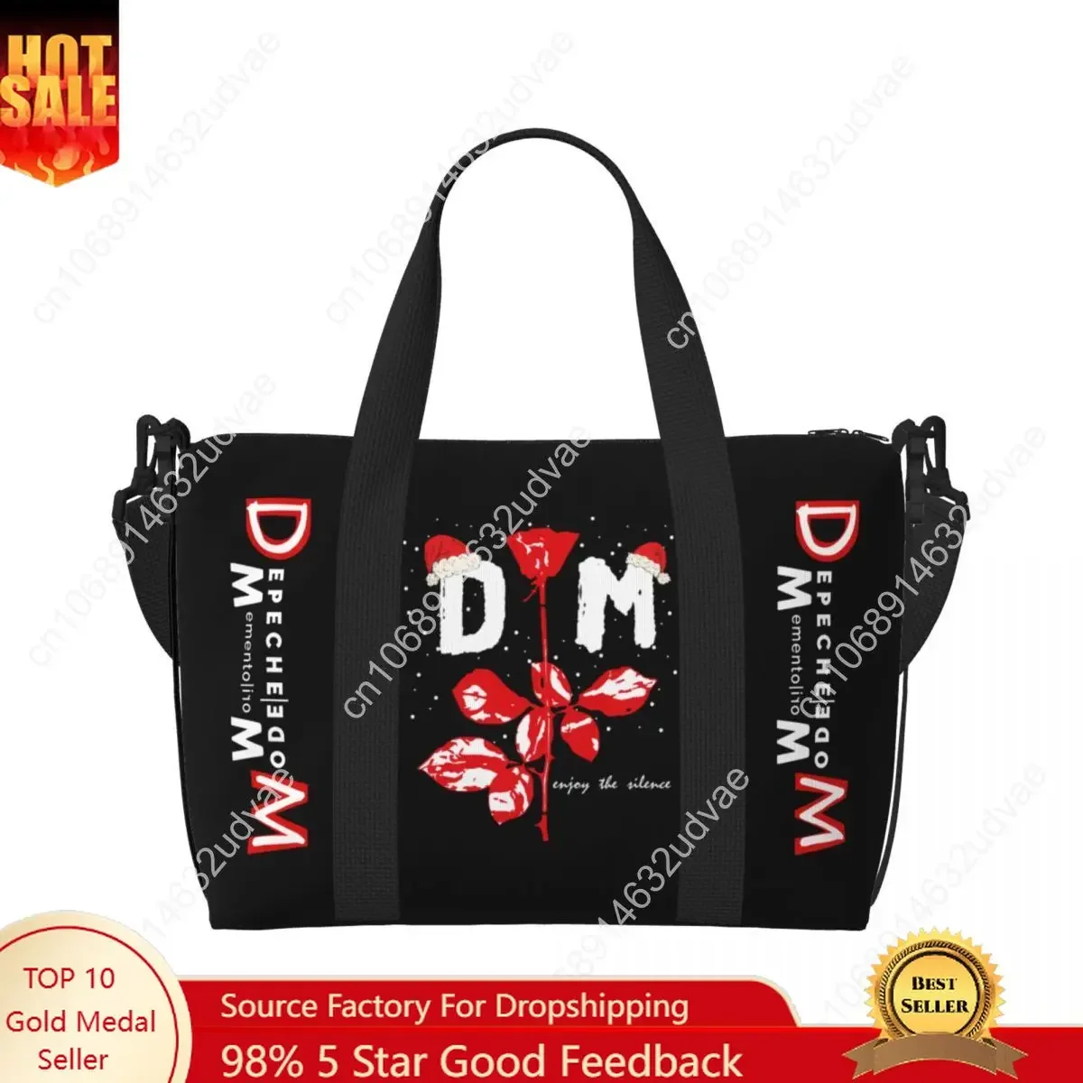 Custom Depeche Cool Mode Tote Bag Women Big Capacity DM Gym Beach Travel Bags