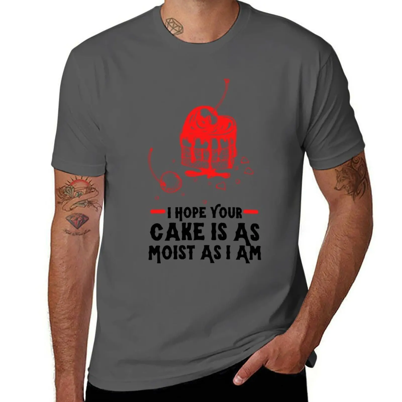 Camiseta divertida con la frase «Espero que el pastel que te hayan preparado sea tan húmedo como yo», camiseta resistente al sudor para entrenamiento