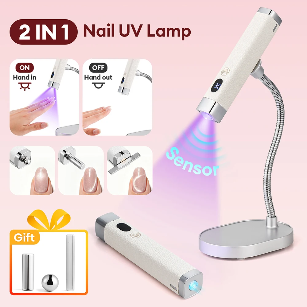 Cat-eye Magnet Handheld Nail Lamp Auto Sensor Nail Dryer Nail Gel Curing Bracket Nail Lamp UV LED Light Gel Nail Fast Drying Pen
