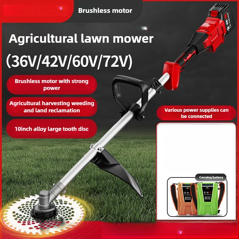 Lawn mower backpack 36v42v new lawn mower lithium battery agricultural electric lawn mower high power