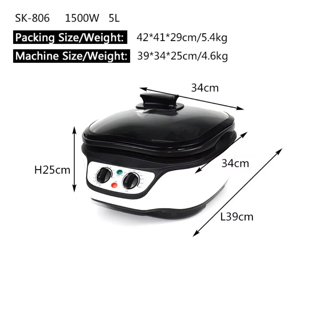 Deep Air Cooker Fryer Zogift คุณภาพสูงดิจิตอลหม้อ High-power 1500w ปรับอุณหภูมิควบคุมทําความสะอาดง่ายสําหรับครอบครัว