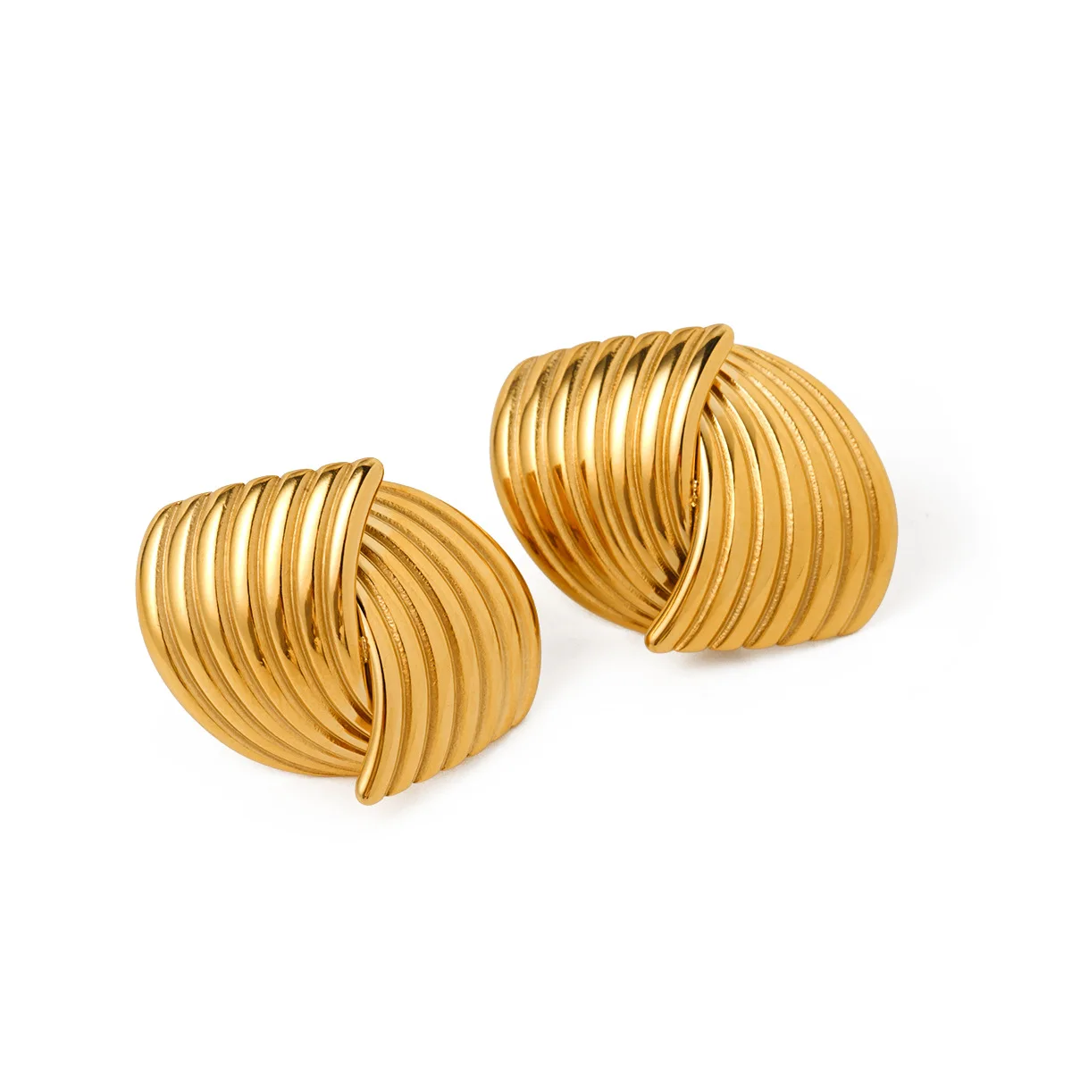 Simple Textured Stud Earrings Irregular Geometry Alloy Earring For Women Trendy Jewelry Gift Women\'s Earrings