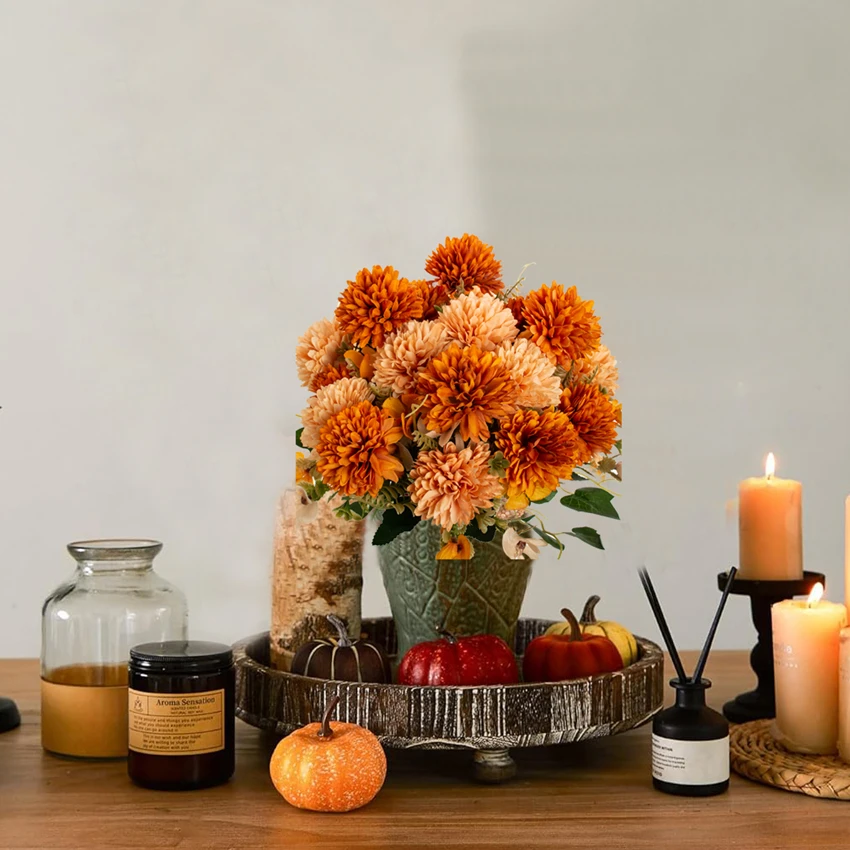 

Artificial Flowers Silk Chrysanthemum Home Room Table Decor Outdoor Yard Garden Wedding Wreath Bridal Bouquet Festival Diy Gift