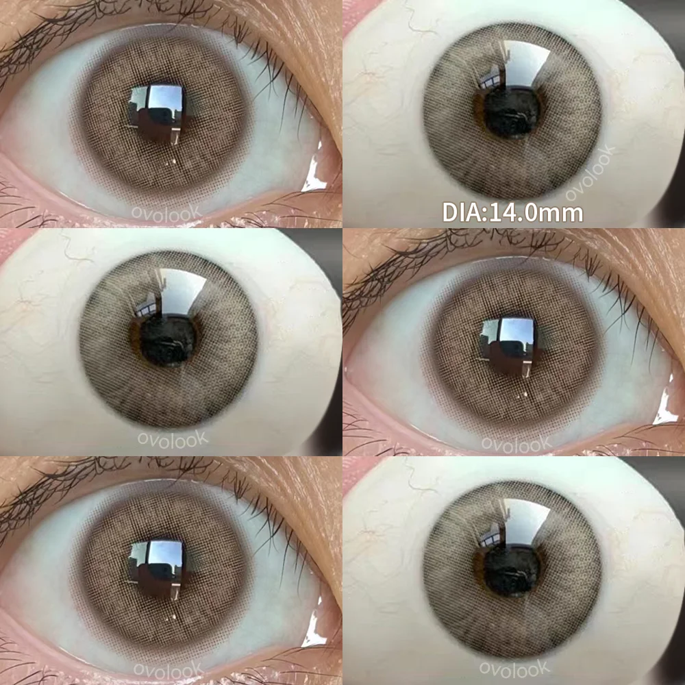 OVOLOOK-Pink Eye Color Lenses Myopia Color Contact Lenses for Eyes 2pcs/pair Natural Lenses Pupils Brown Blue Grey Fashion Lens