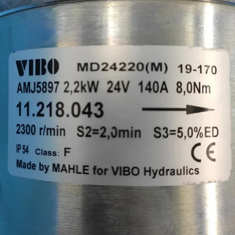 Hydraulic electric forklift pallet handling vehicle VIBO lifting pump station motor 24V2.2KW AMJ5897