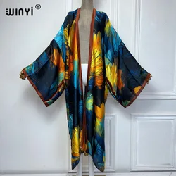 Letnie kimono sukienka w Afryce WINYI odzież plażowa maxi Blogerzy polecają swetry stroje plażowe dla kobiet abaya dubai luksus