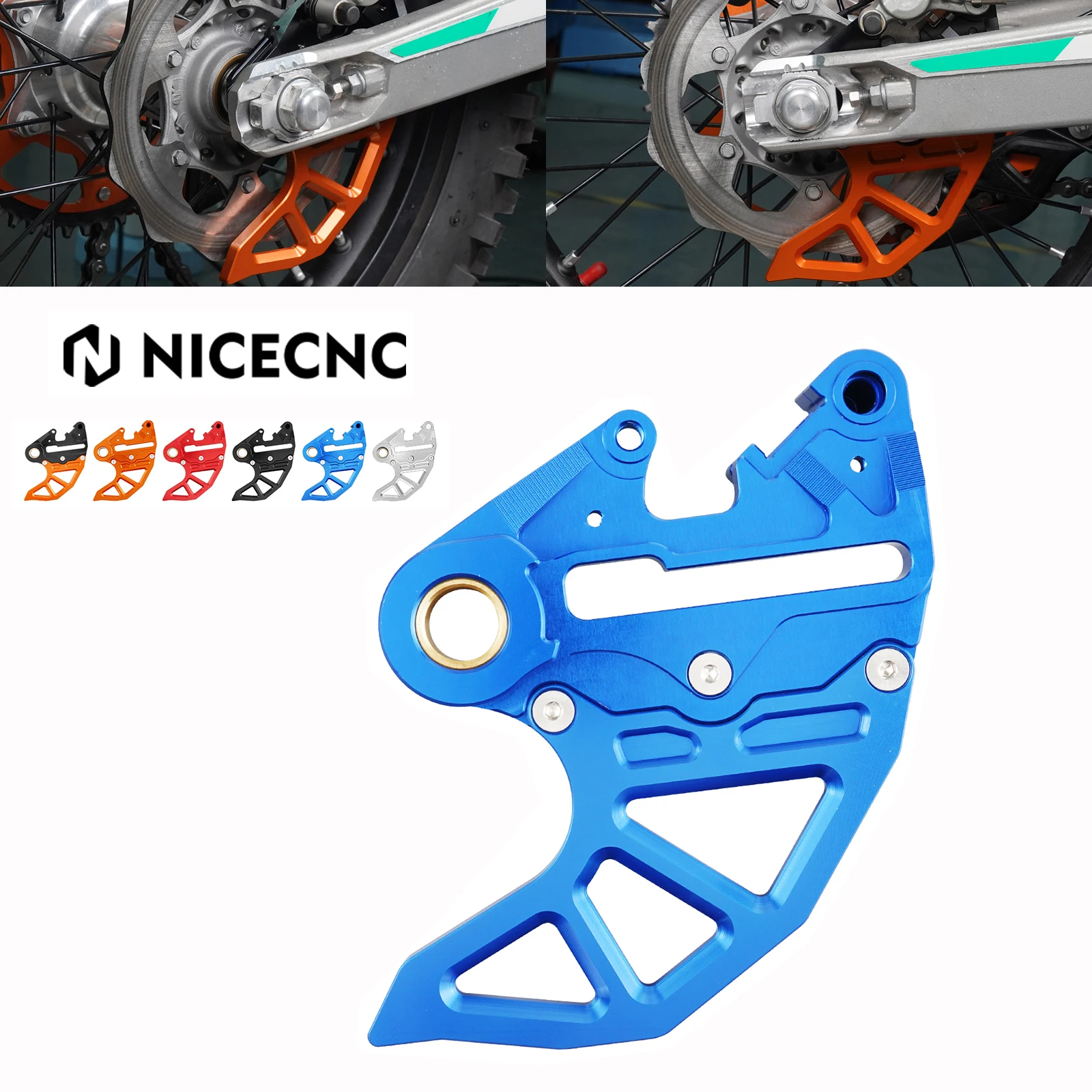 

For Husqvarna TE 300 FE450 TE250 TE FE TC FC 125 150 250 350 390 450 KTM Husabarg Rear Brake Disc Guard W/ Brake Caliper Support