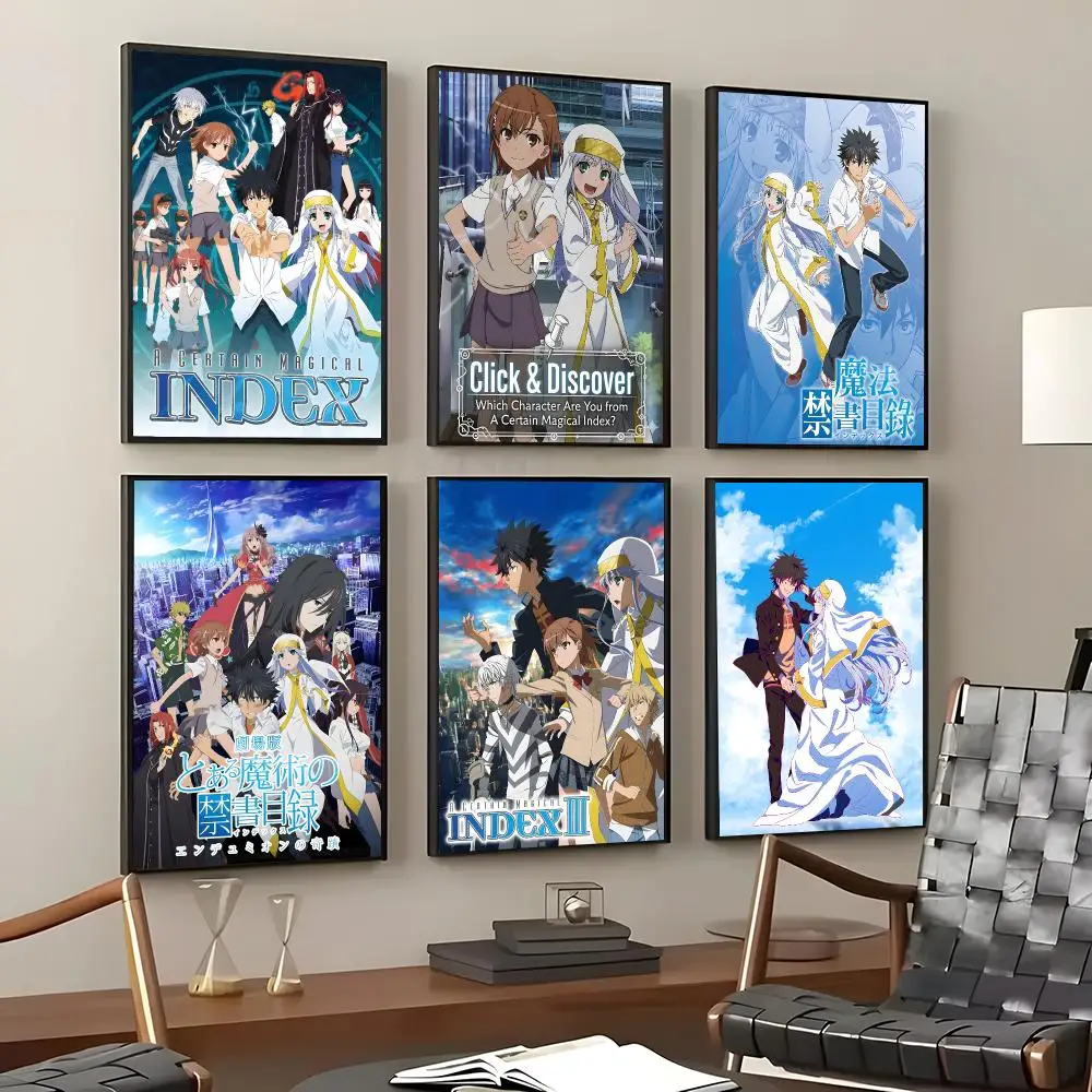 Anime A Certain Magical Index Poster Self-Adhesive Waterproof Wall Stickers, Coffee Bar Home Wall Decor