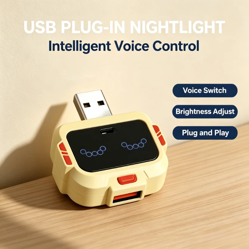 Plug and Play Voice Adapter, USB Voice Controller, APP-free Voice Control USB Switch, Intelligent Keyword Spotting Manual-free
