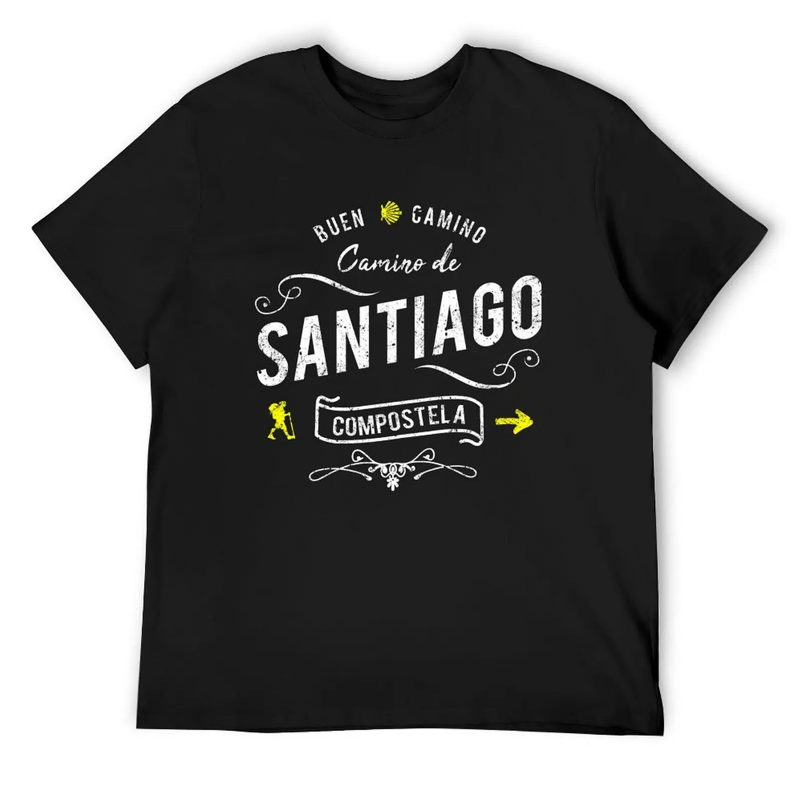 

Buen Camino de Santiago. Compostela Peregrino T-Shirt blue archive anime clothes valentines boutique clothes mens workout shirts