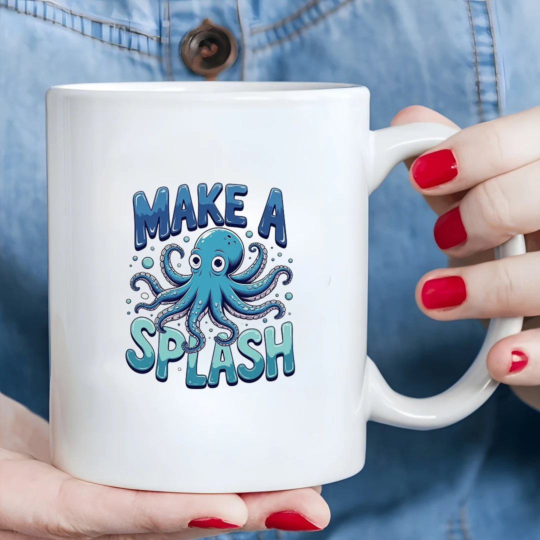 

11oz Cartoon Octopus Mug Kids Cold & Hot Drink Cup Christmas Gift Family Office Cup Add a Touch of Fun