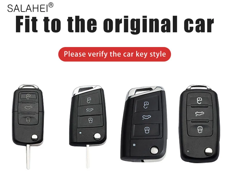 Leather Car Key Cover Remote Fob Holder Case Shell For Volkswagen VW Jetta Golf Polo Passat Tiguan For Skoda Octavia Seat Bag