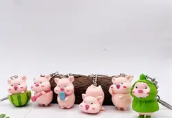 Simpatico impermeabile Piggy portachiavi PVC Kawaii maiale bambola portachiavi Kawaii animale donna ragazza borsa ciondolo auto portachiavi ornamento regalo