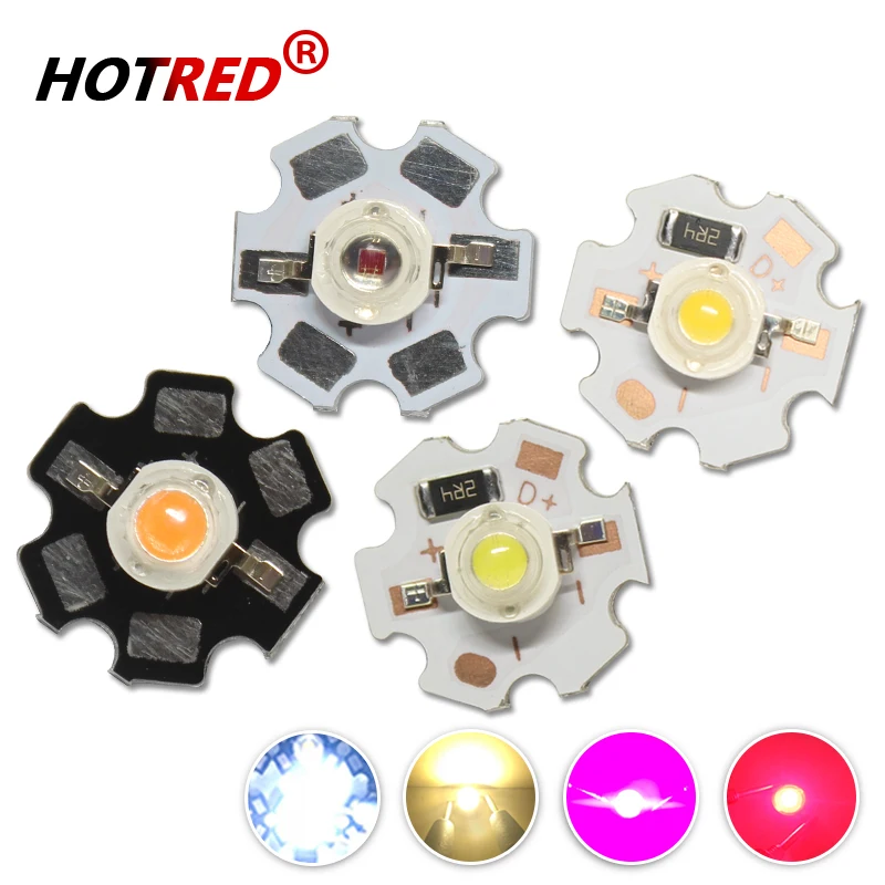 2 szt. 1W 3W LED 3-3.6V koraliki do lampy zainstalowana układ scalony dioda 3-5V biała niebieska głęboka czerwień 660nm obwód zasilania bateria litowa pełna