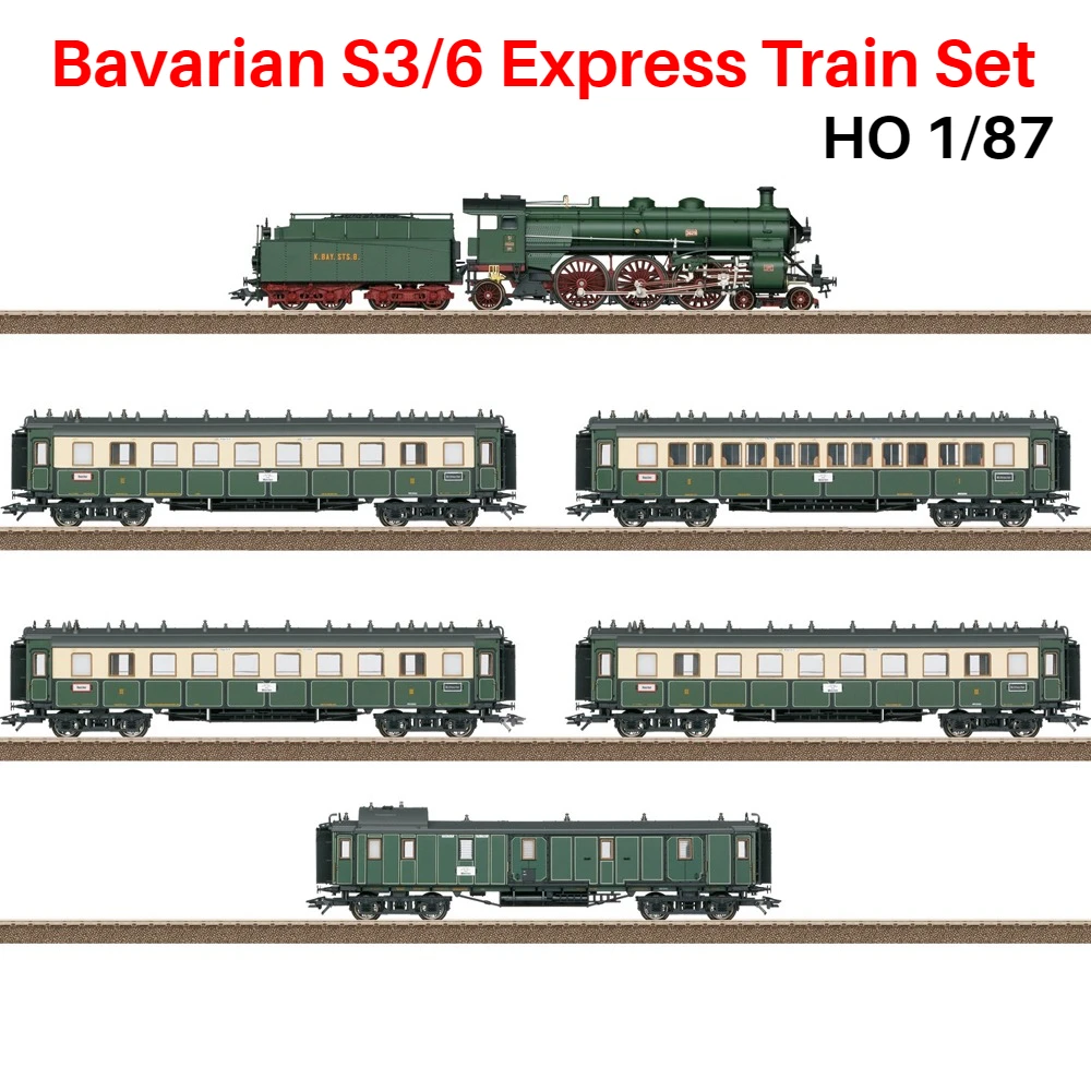 HO Type 1/87 Train Model 21360 Bavarian S3/6 Express Train Set with Digital Sound Effects and Smoke A Toy Gift for Boys