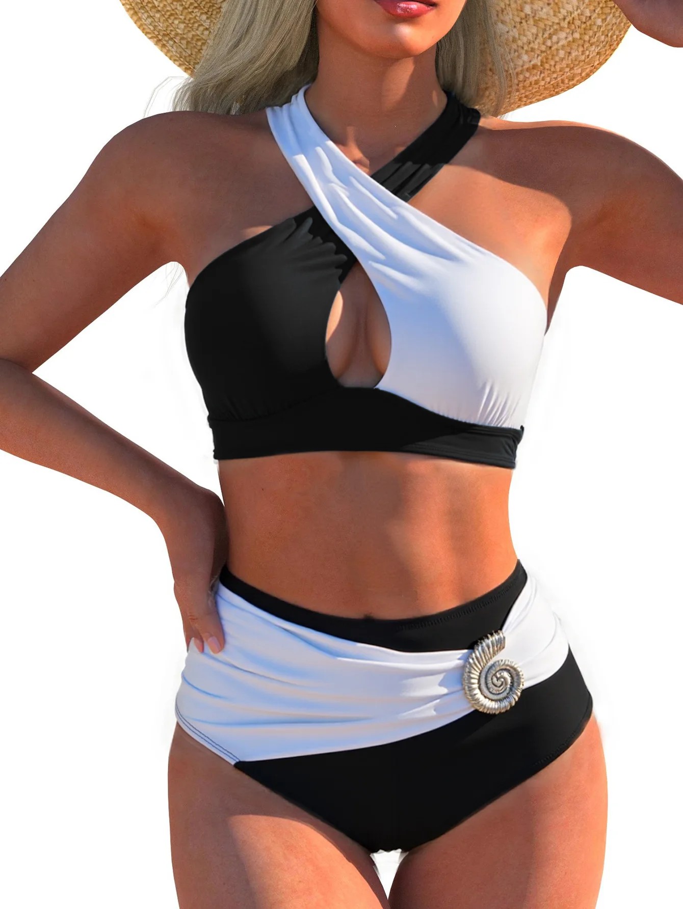 المرأة مثير قطعة واحدة ملابس السباحة الإناث مثير المرأة ثوب سباحة مونوكيني 2026 ضمادة ثوب السباحة مطوي Biquini خمر بحر003 #1