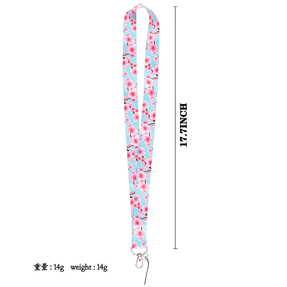 FI66 Rope Strap Flowers Series Keychain Neck Lanyard For Women Keys Long Phone Hanging Ornaments Anti-Lost Hang Rope Gifts