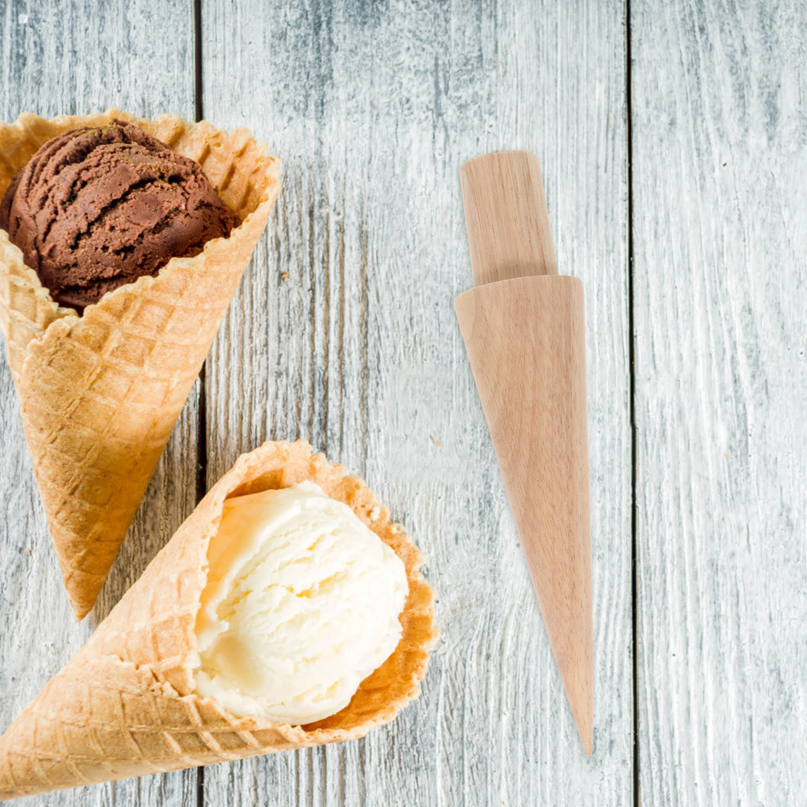 

Egg Roll Mold Wood Cone Roller Portable Ice Cream Cone Maker Diy Dessert Tool Baking Accessories For Kitchen Use