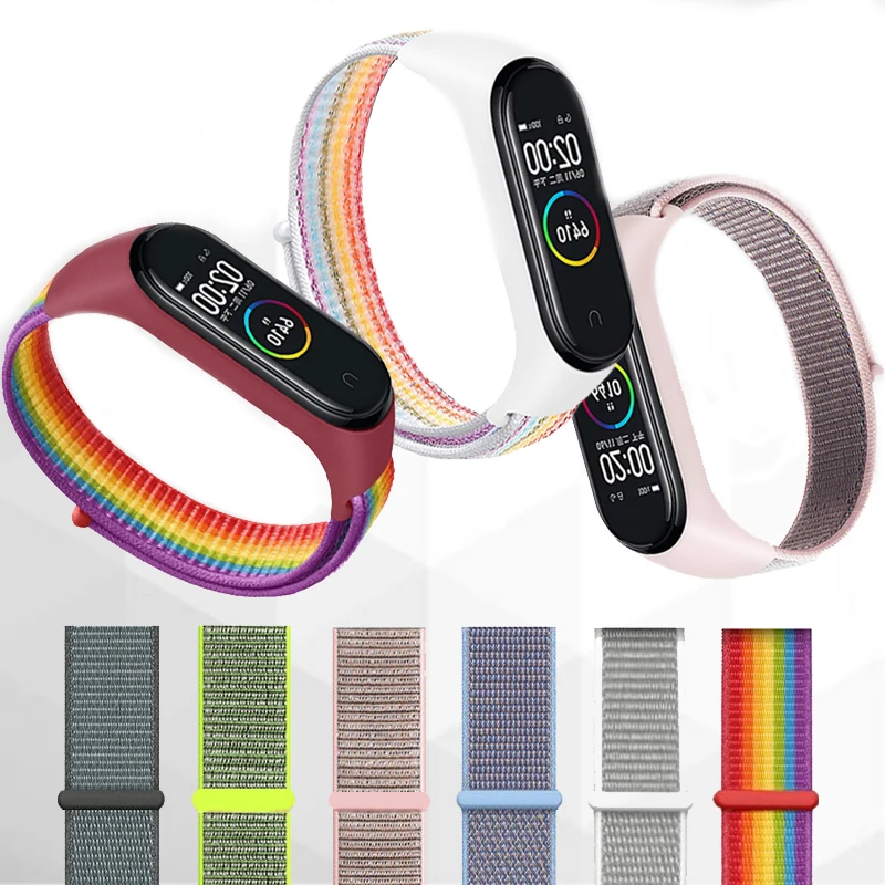 Cinturino per Xiaomi Miband 7 6 5 4 3 cinturino in Nylon cinturino sportivo morbido impermeabile per cinturino MiBand 76 5 per cinturino MiBand 4 3