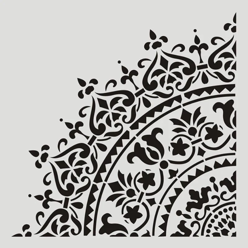4pcs Kawaii Mandala Hollow Lace Ruler Stencil DIY Layering Scrapbooking Coloring Embossing Decoration Painting Templates 20*20cm image 2