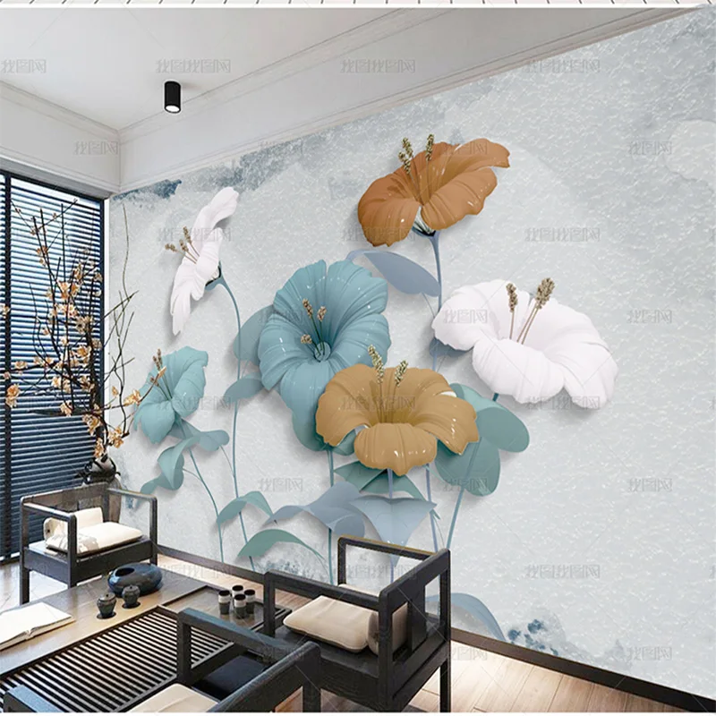 custom 3D Exquisite European jewelry flower wallpaper light luxury TV sofa living room mural background wall bedroom restaurant