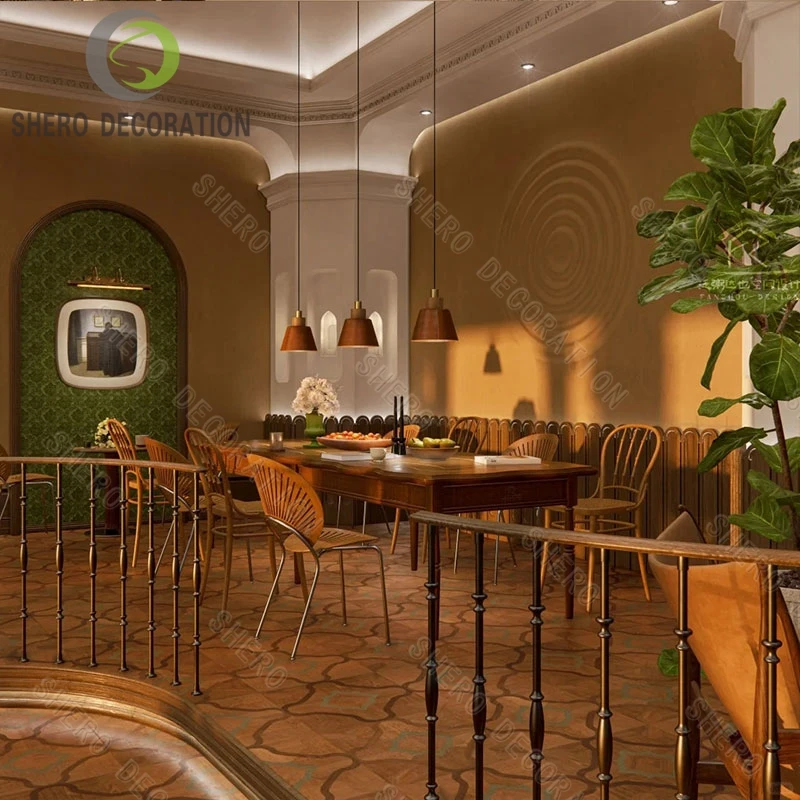 Unique Custom Design Wooden Frame American Restaurant Furniture Cafe Bar Hotel Seating Pavilion