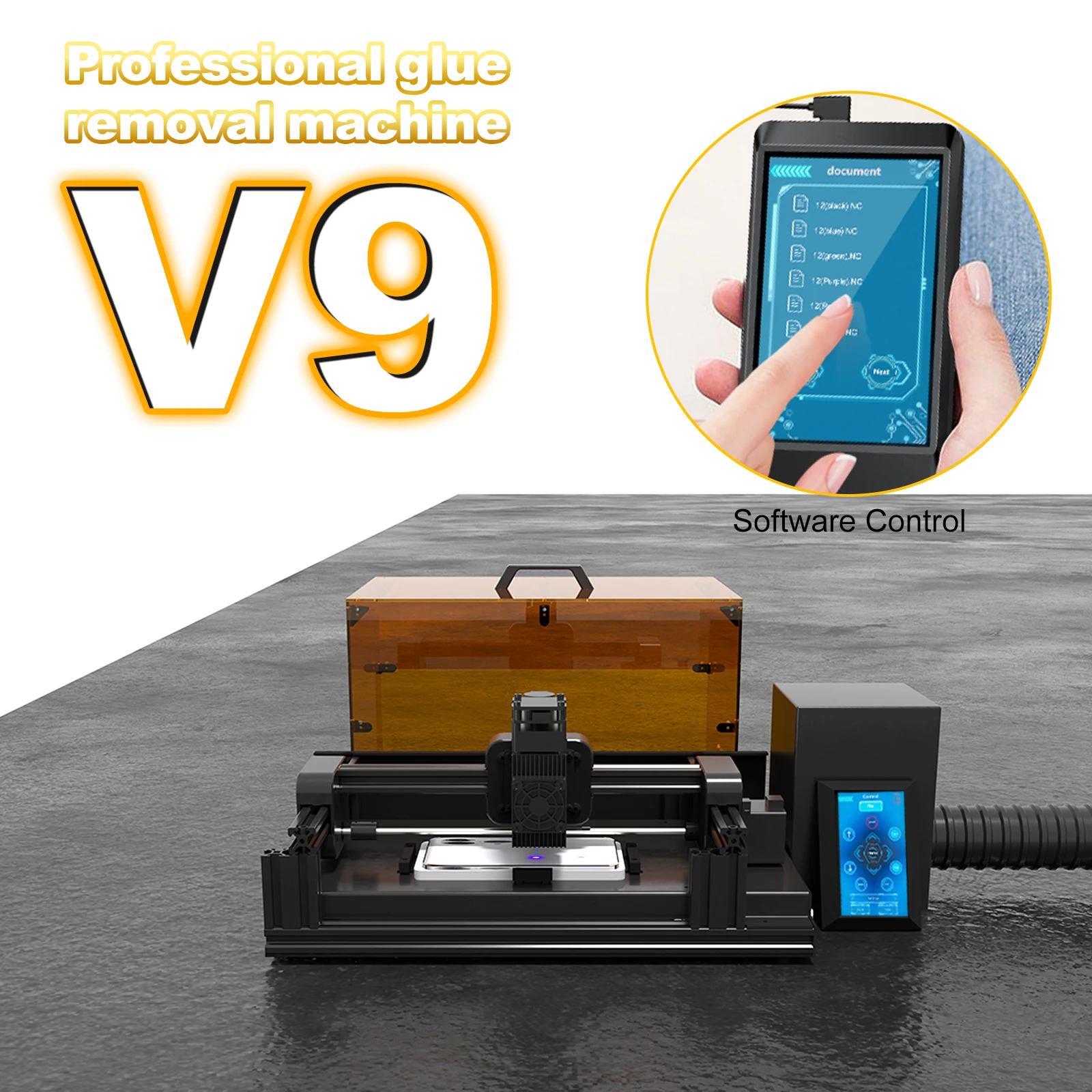 Machine laser V9 10W de cinquième génération pour la réparation du verre arrière et des lentilles d'appareil photo des séries iPhone 8-17, avec kit de réparation de boîtier de téléphone, Air F