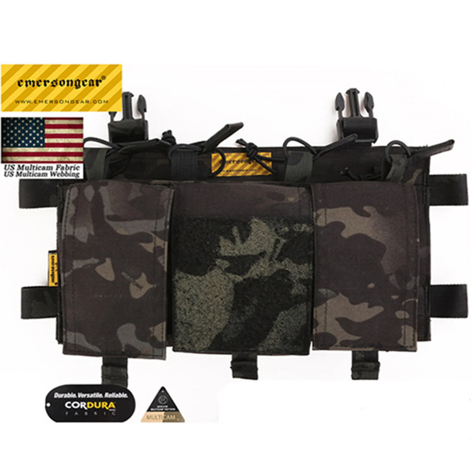 Emersongear MF สไตล์ Quad 5.56 นิตยสารกระเป๋า Mag Pouch สําหรับยุทธวิธี Chest Rig เสื้อกั๊กใช้งานร่วมกับป้าย EM7367