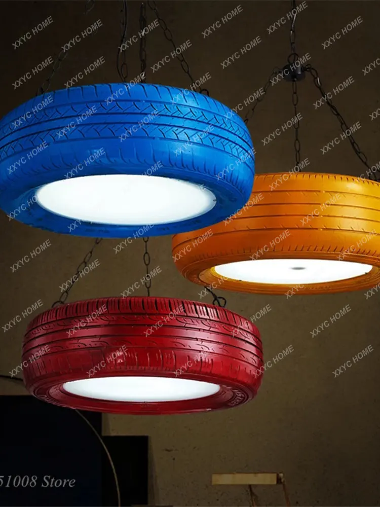 

Industri LED Lampu Liontin Ban Karet Lampu Retro Iluminaria Loft Lampu Bar Toko Pakaian Dapur Lingkaran Lampu