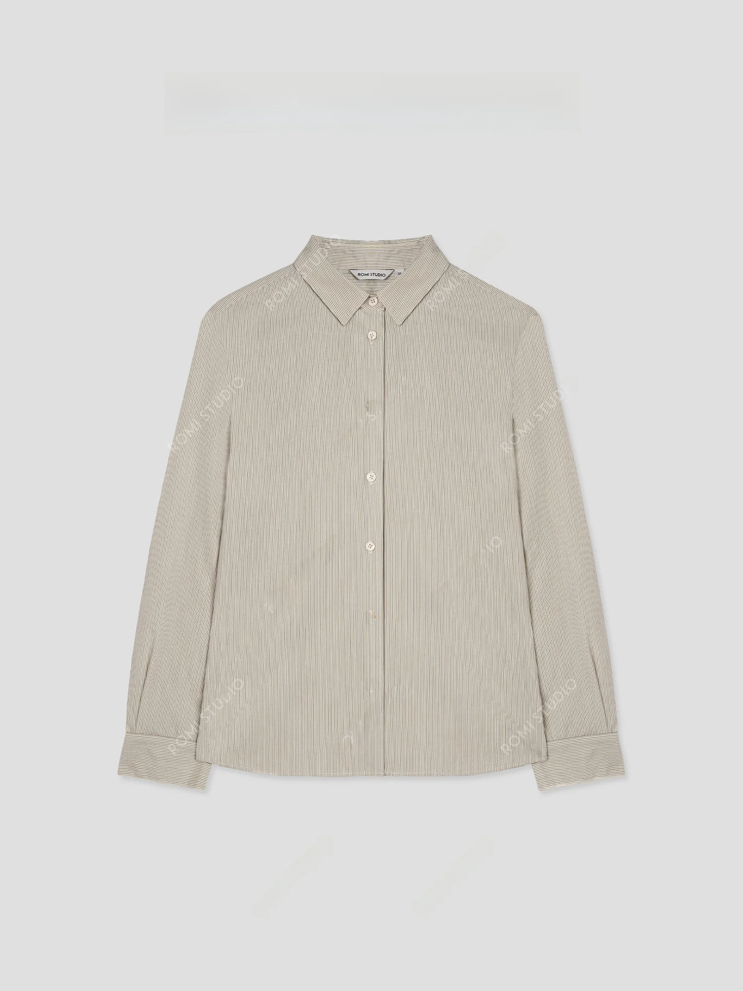 

Женская премиум-рубашка Ele из хлопка с низкой насыщенностью цвета, свободного кроя, в полоску, с эффектом второй кожи, с длинными рукавами, во французском стиле