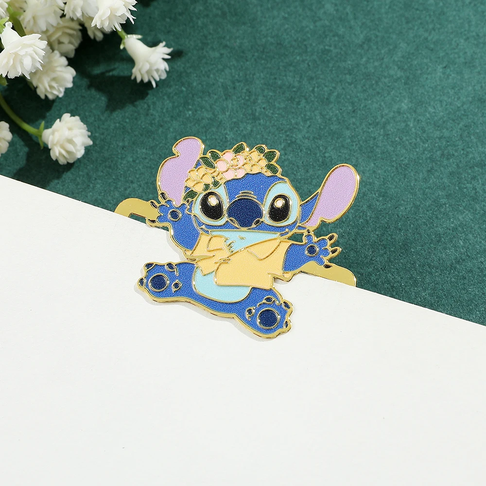 Cartoon Disney Cute Stitch Book Mark Anime Fan Collection Metal Bookmarks Series Gift for Book Lovers Stationery School Supplies