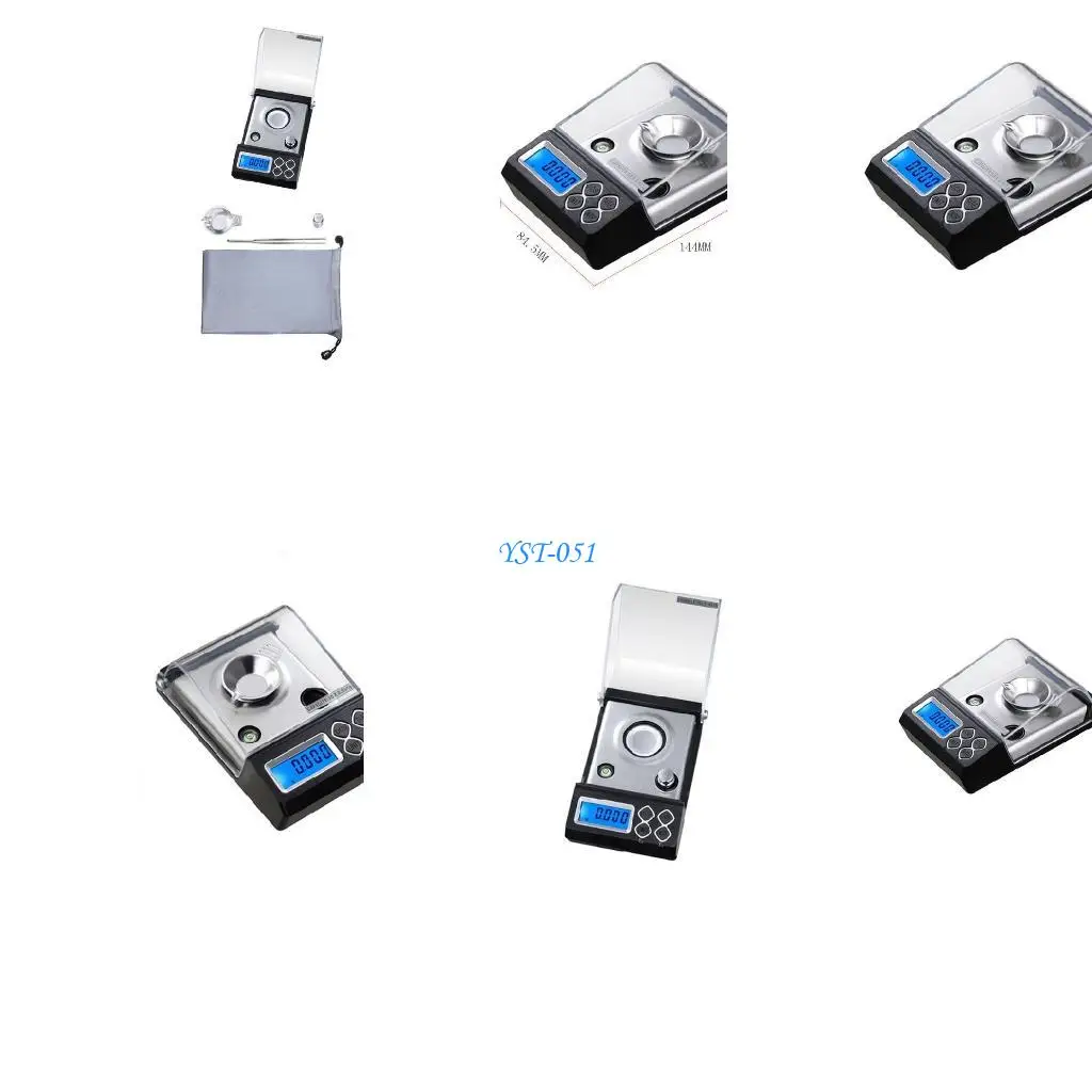 

E15A Digital Milligram Scale Mini Electronic Balance with Calibration Weight Tweezers Weighing Pan for Powder Jewelry Carat