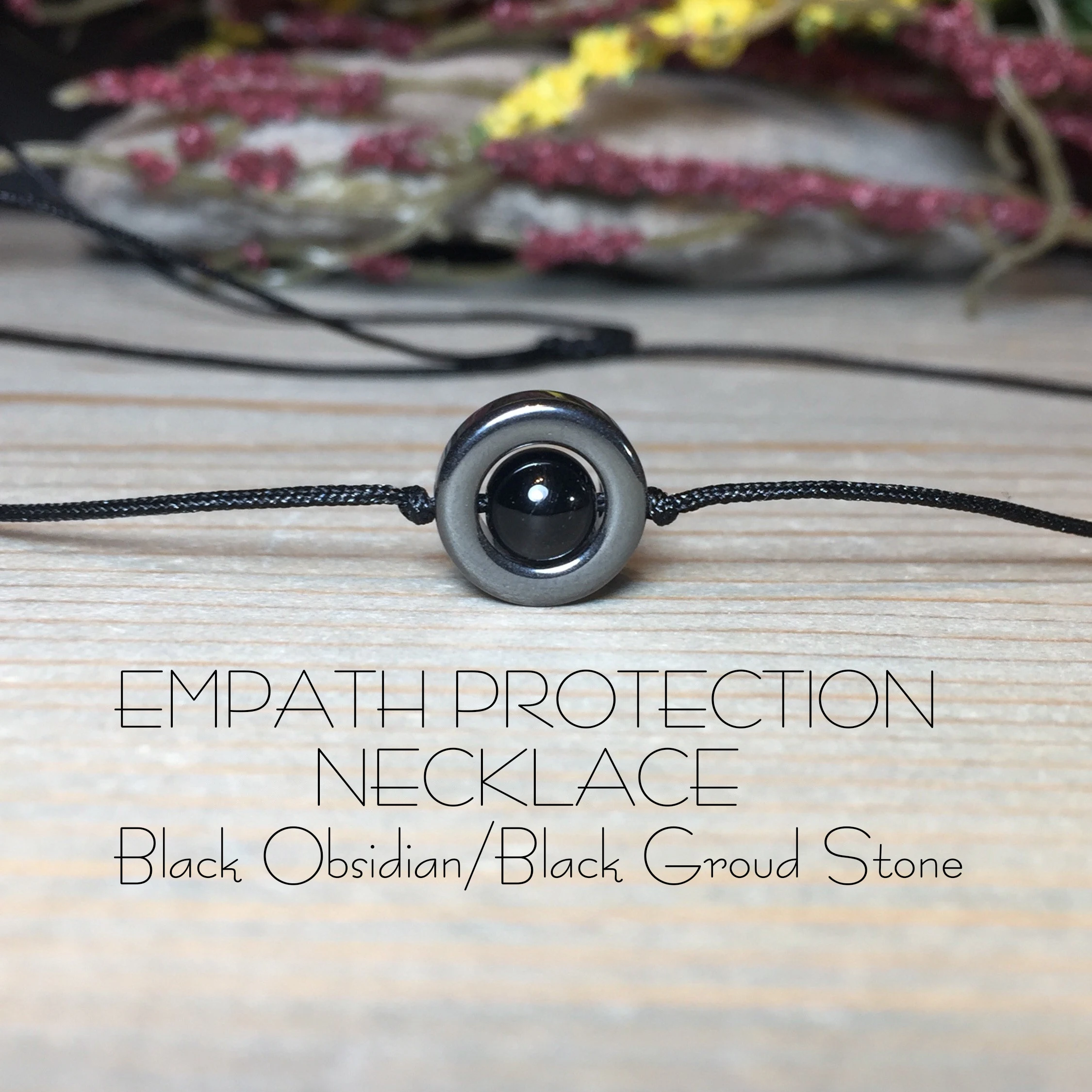 Protection Black Necklace for Men and Women, Adjustable Drawstring Necklace, 1pc