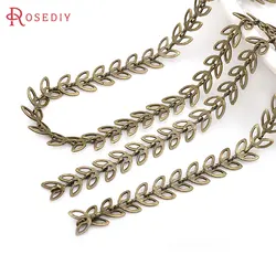 18K Gold Color Antique Bronze Brass Tree Leaf Necklace Chain High Quality Diy Jewelry Making Supplies Earrings Accessories