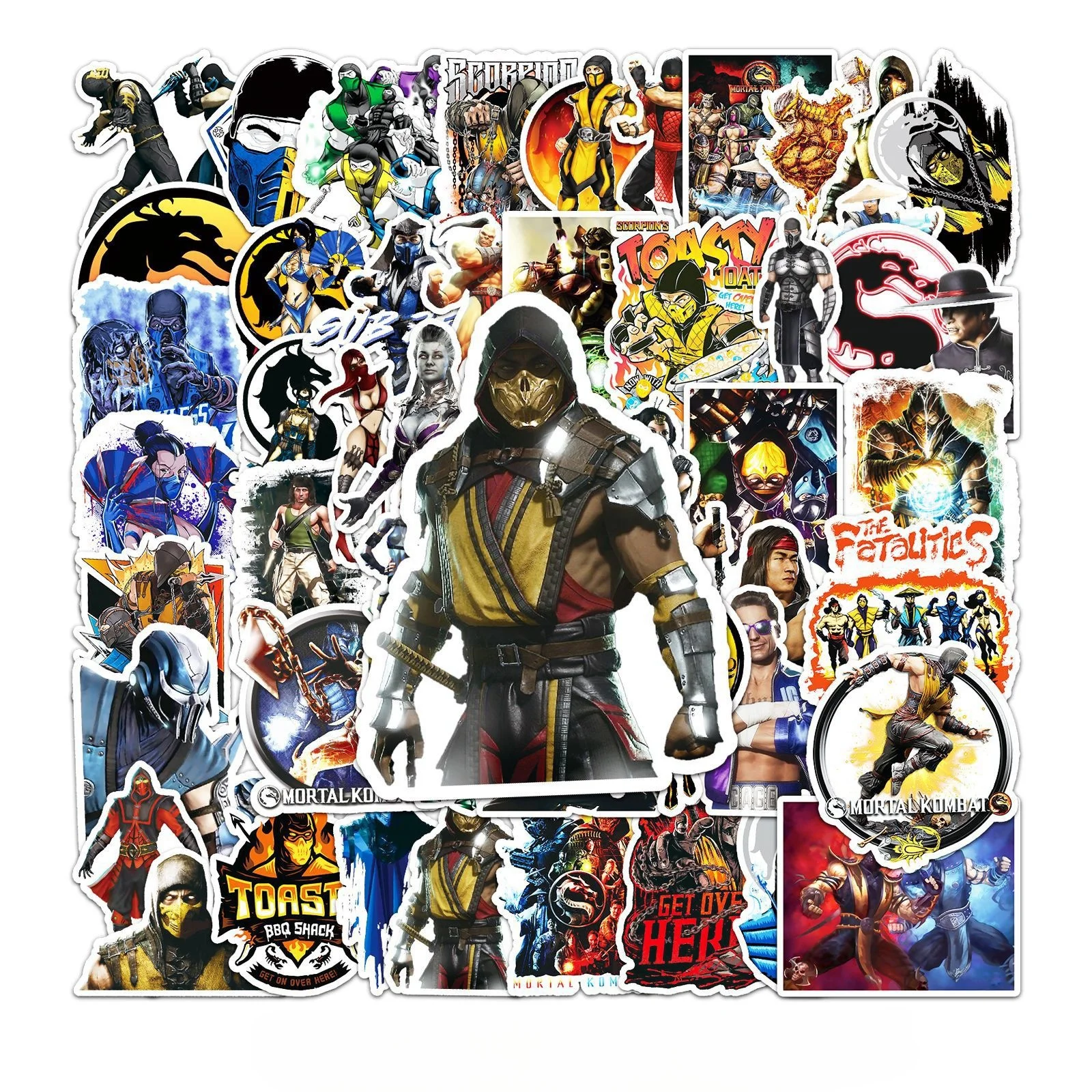 50pcs Mortal Kombat Game Waterproof Sticker Kawaii Luggage Laptop IPad Gift Journal Phone case Decorative Sticker Toy