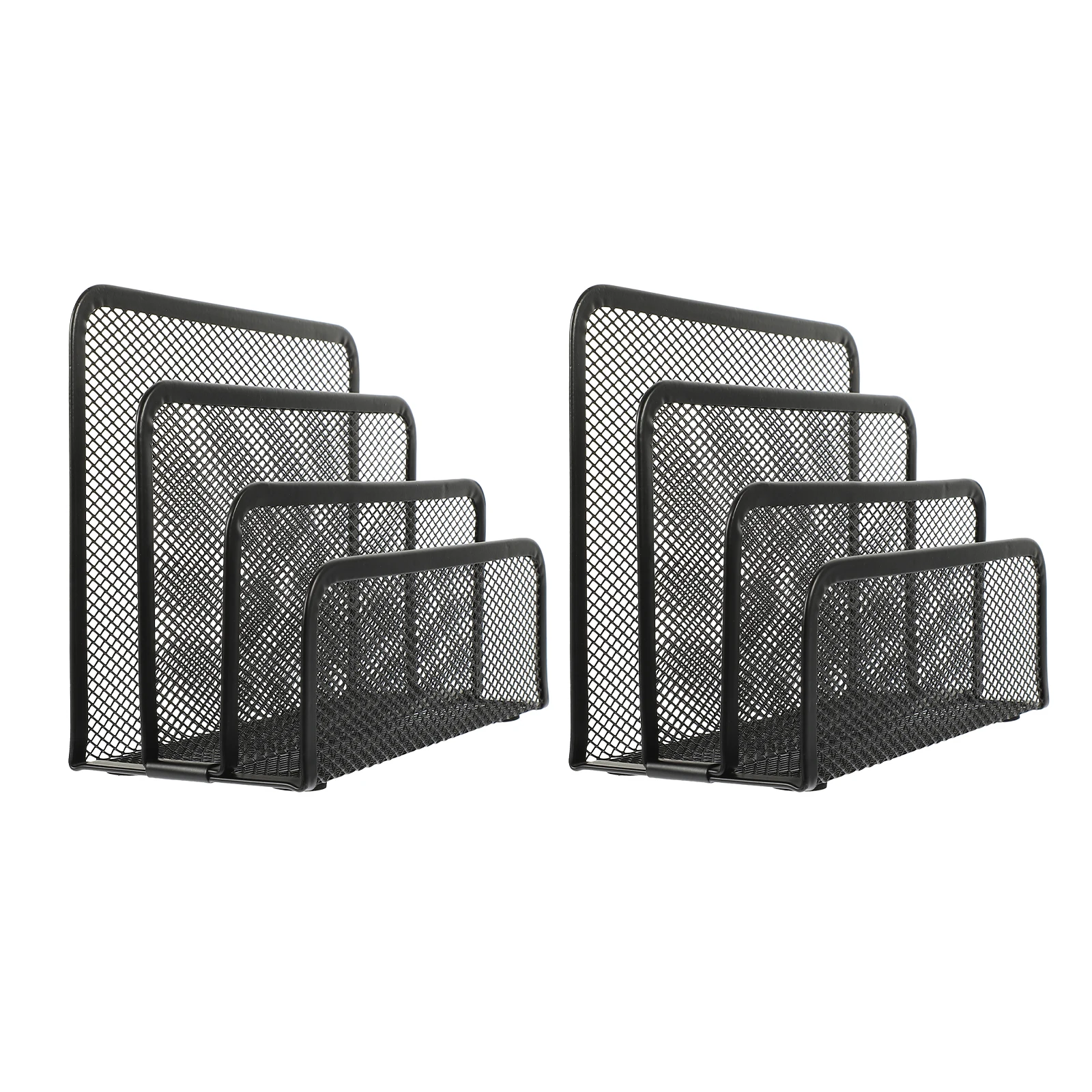 

2Pcs Bookcase Document Shelf Office Storage Rack Iron Desk Organizer File Holder Multi-layer Household File Organizers Metal