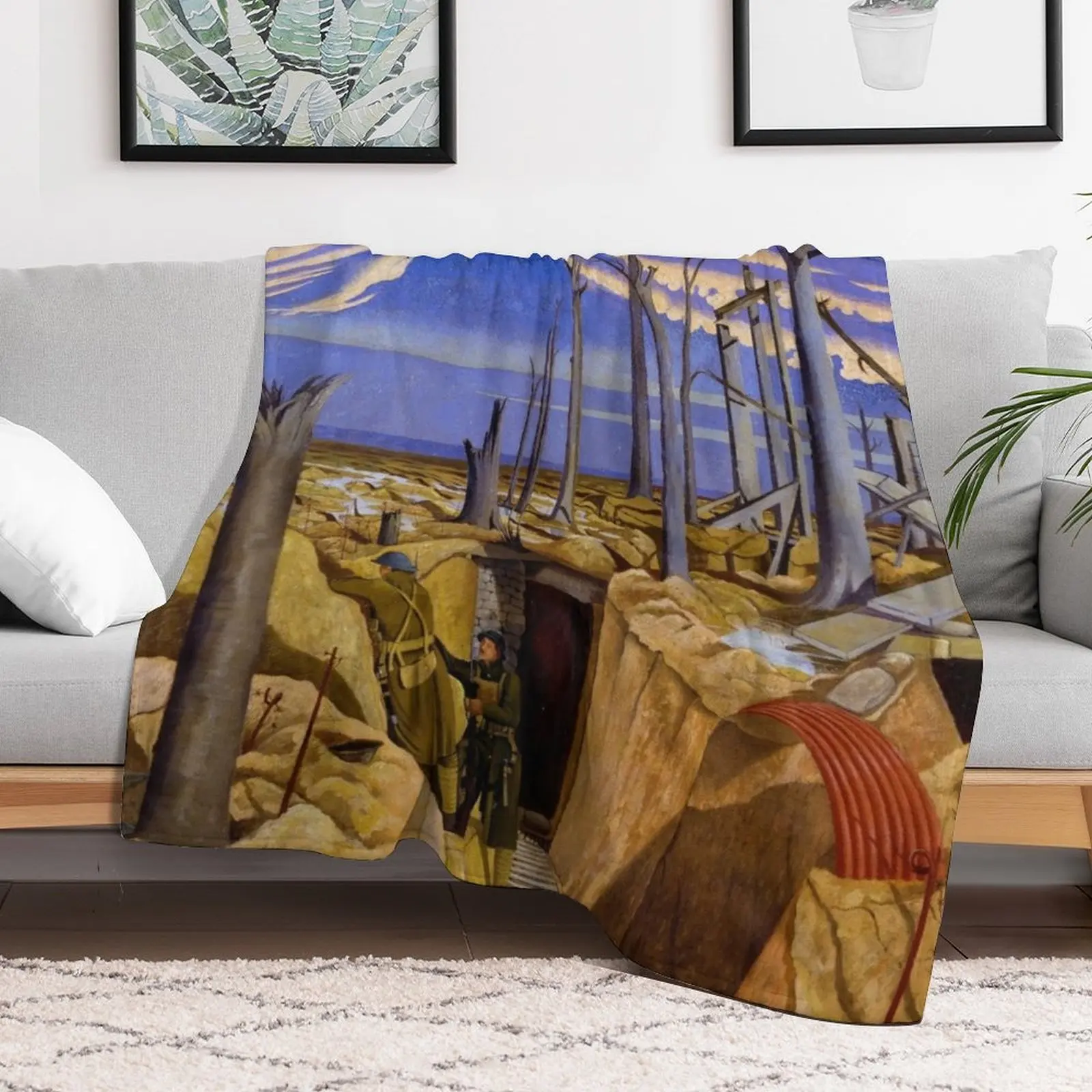 

Oppy Wood by John Nash (1917) Throw Blanket for sofa Large Picnic Soft Plush Plaid Blankets