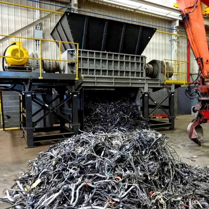 Tire Shredder Rubber Tire Recycling & Crushing Twin-Shaft Tire shredder Machine Crushed Plastic Machine For Recycling