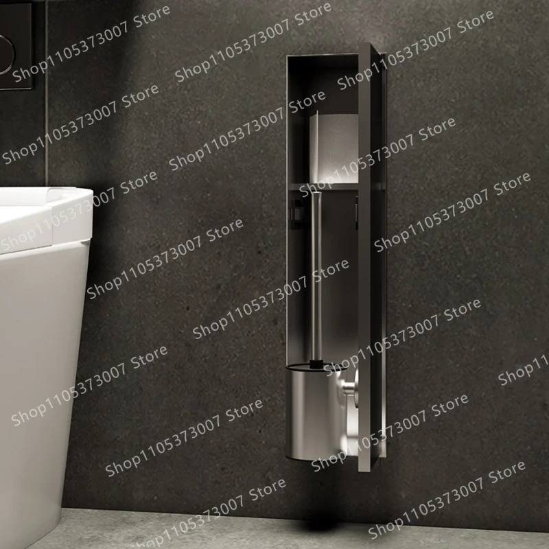 Embedded toilet brush holder stainless steel tissue storage wall-mounted storage cabinet