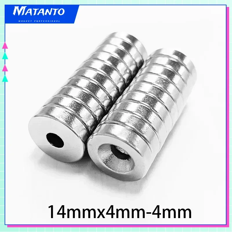 

10/20/50/100Pcs 14x4-4mm Small Round Magnet with Hole Super Strong N35 Countersunk Neodymium Magnets Fishing Magnet