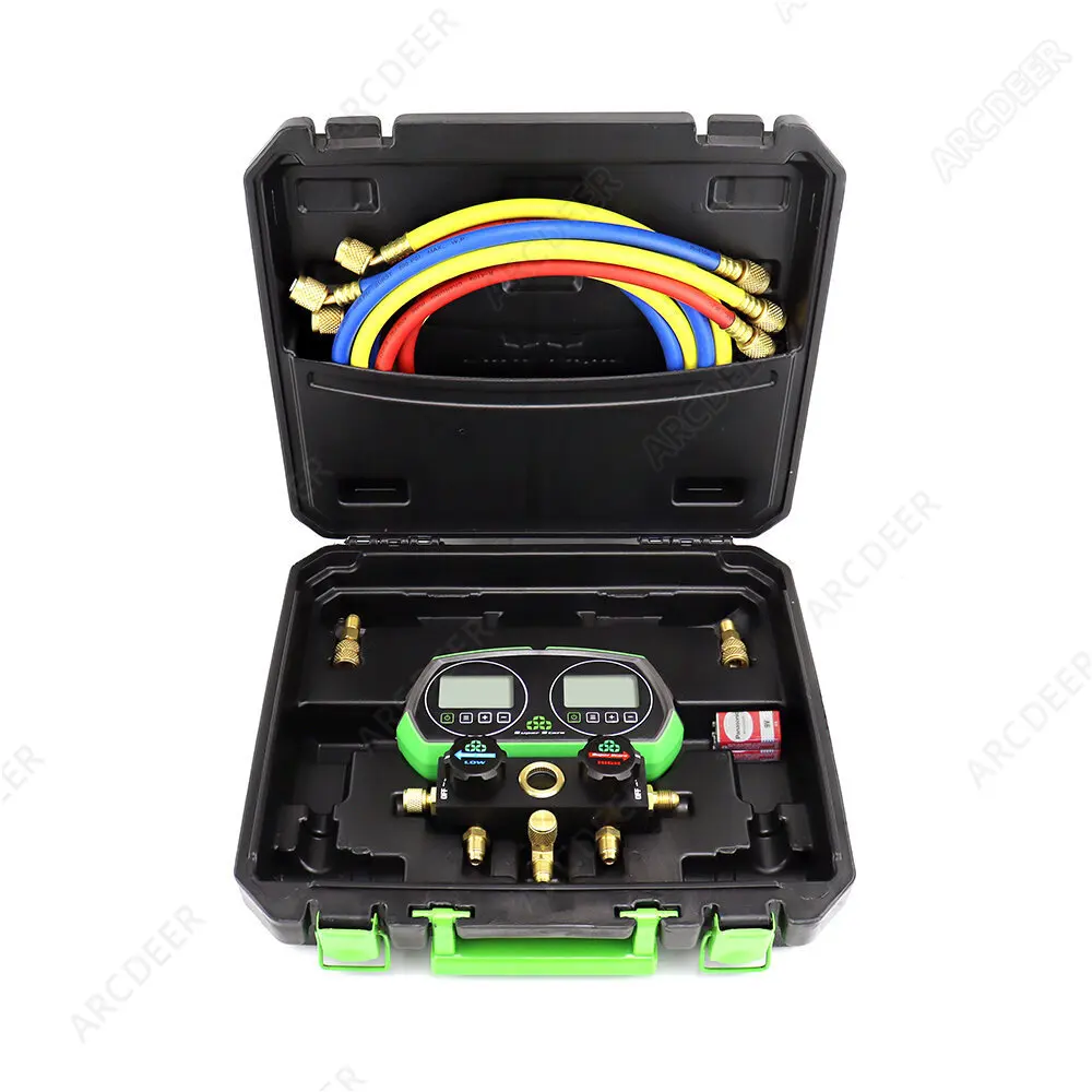 ST-B268D Digital Manifold Gauge HVAC Tool, 2-Valve with 90+ Refrigerants Database (R32, R1234yf, R410A, R22, R134A)