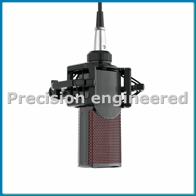 Microphone Shock Mount with Microphone Filter Windscreen Reduce Noise Anti Vibration Screen Stable Easy Install,Black-ABAM