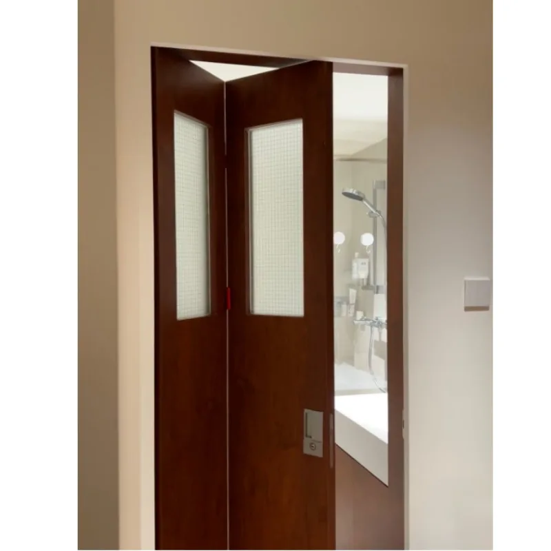 Medieval double-opening folding door, solid wood paint door, kitchen bathroom glass door