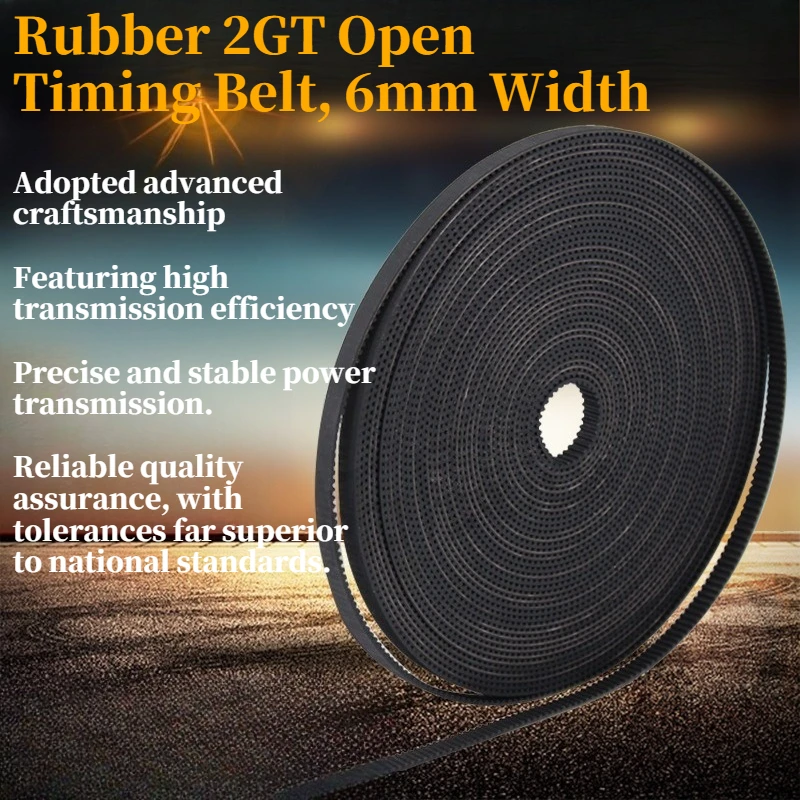 GT2 Open Timing Belt 2GT 6mm Width Rubber Synchronous Belt Pitch 2mm Cuttable Drive Belt For Ender 3 CR10 Anet 3D Printer Parts