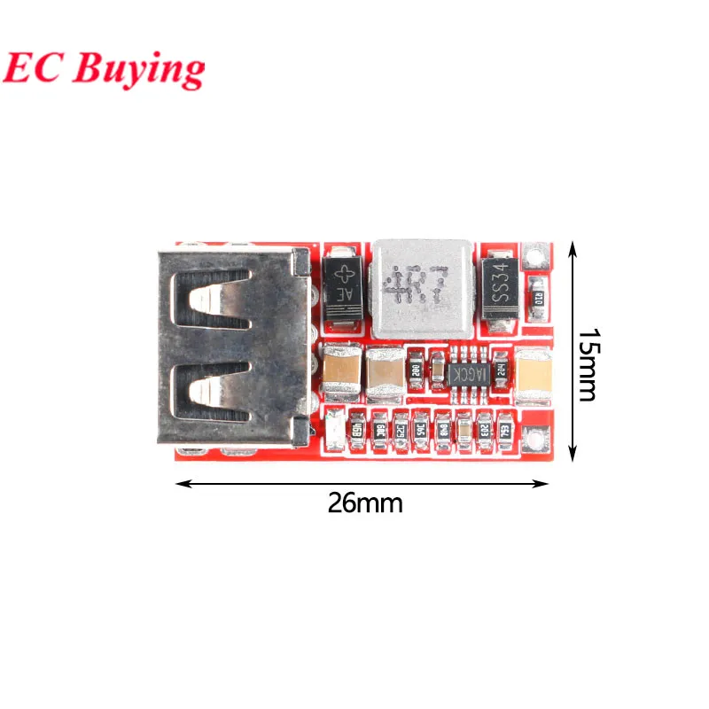 10Pcs/1pc 6-24V 12V/24V to 5V 3A Car USB Charger Module DC Buck step down Converter Power Supply Board PCB Efficiency 97.5%