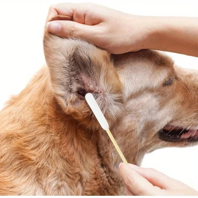 

50/100/900 шт. ватные тампоны для ушей/глаз для домашних животных с бамбуковыми ручками, длина 6 дюймов, нежный раствор для чистки собак и кошек
