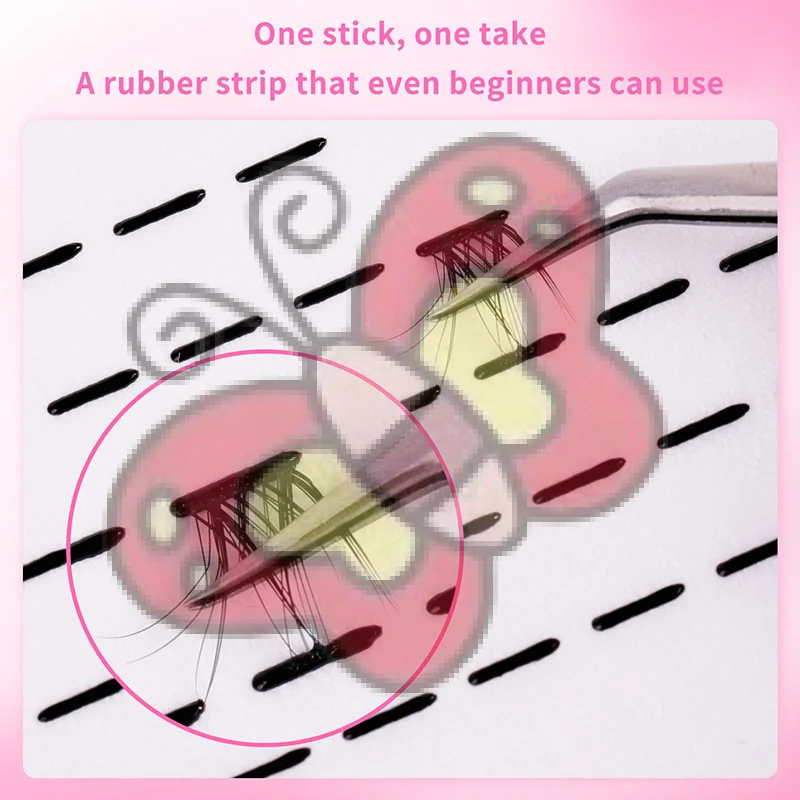 144/200개 인조 속눈썹 접착 스트립, 블랙 글루 프리 젤리 자가 접착 속눈썹 스트립, 인조 속눈썹 메이크업 도구