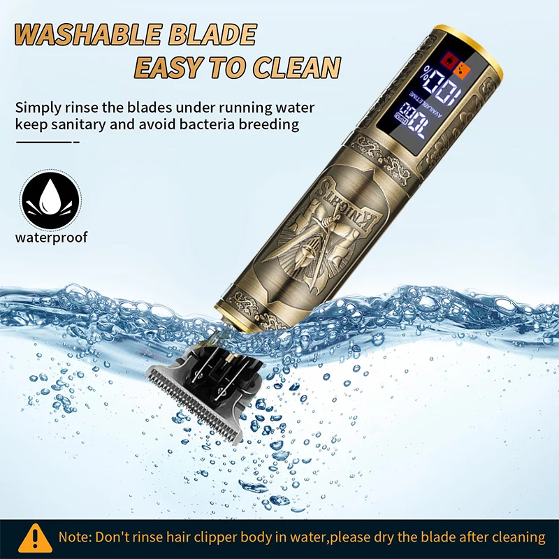 

Cordless T9 Vintage Hair Clipper Electric Hair Cutting Machine Portable Shaver Barber USB Fast Charging Hair Trimmer/Accessories