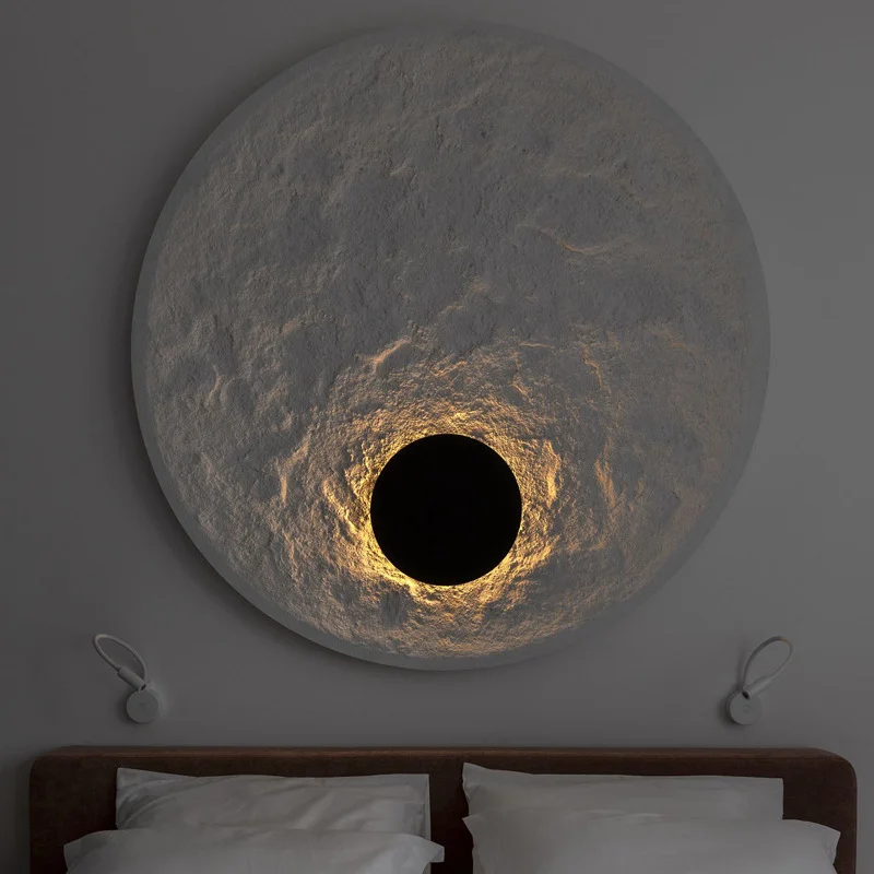 Wabi Sabi Wall lamp Natural Stone Decoration Wall Light for edroom Bedside Stair Aisle Hotel Vintage Round LED Wall Lights