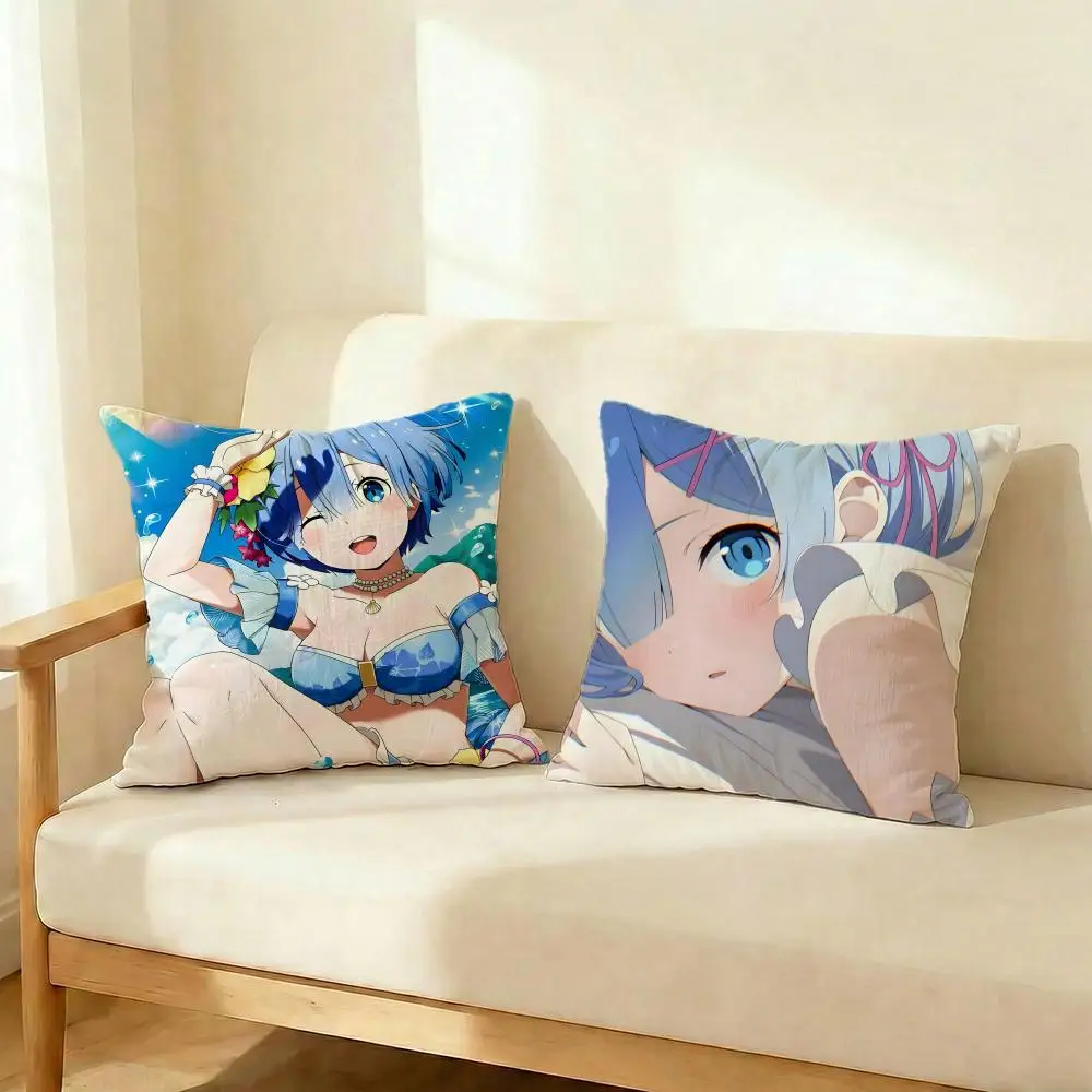 Re:Life in a different world from zero Cushion Cover Decorative Cushions Covers Cover Sofa 50x50 Pillow 4 Piece 45x45 40x40